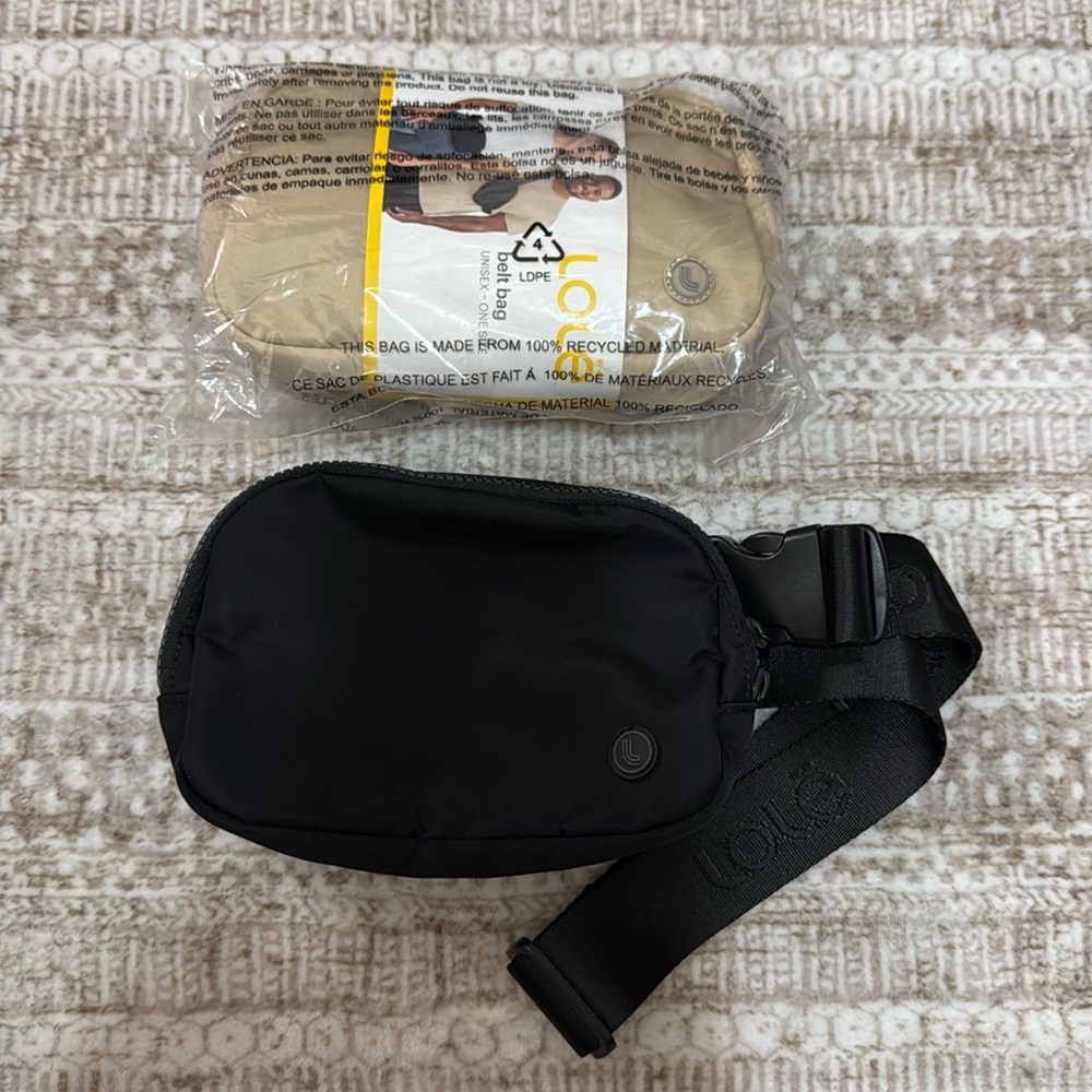 SOLD. LOLE Belt Bags - Black & Tan